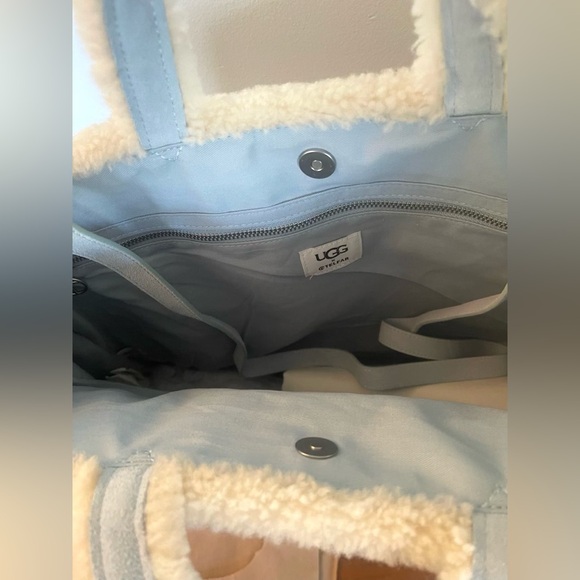 UGG x Telfar Large Suede Signature Shopper Bag NEW - Blue - Cross Body Handbag - Picture 8 of 9